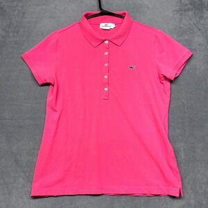 Vineyard Vines Polo Shirt Womens Medium Pink Logo Cotton Golf Tennis Outdoor